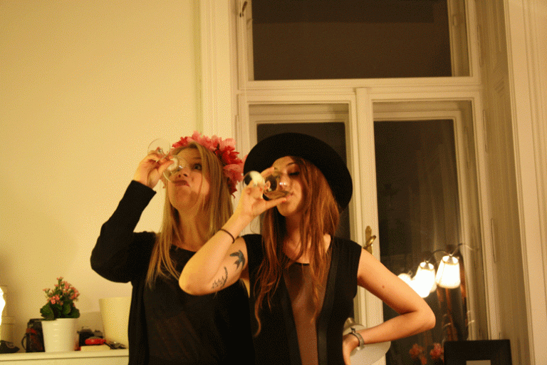 Ein kleiner Schluck Wein.
